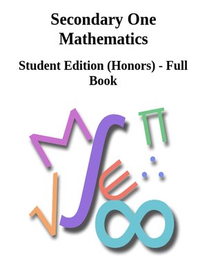 cover image of Secondary I Mathematics - Honors Student - Full Book